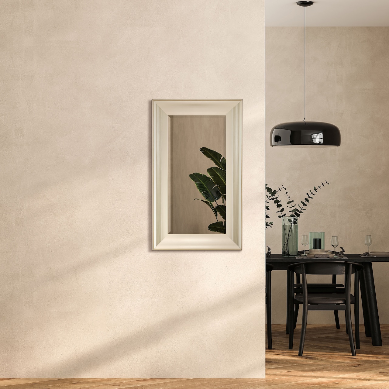 Head West 29.5" Traditional Brushed Nickel Framed Wall Vanity Mirror